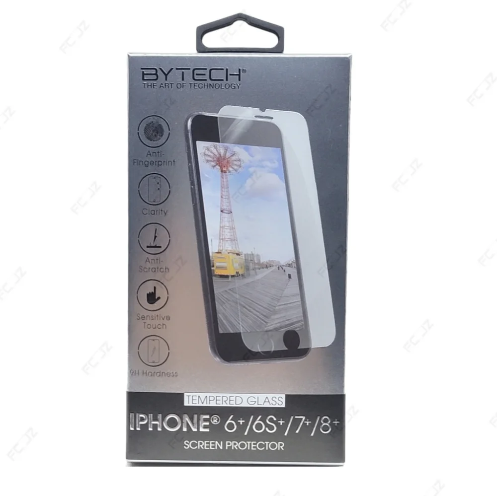 2 Pack, Bytech - Tempered Glass Screen Protector for iPhone (6+/6s+/7+/8+) NEW